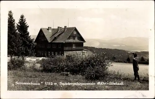 Ak Karpacz Krummhübel Riesengebirge, Dom Śląski, Schlesierhaus, Sudetengebirgsverein Mähr.-Altstadt