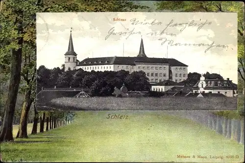 Passepartout Ak Schleiz im Vogtland Thüringen, Schloss