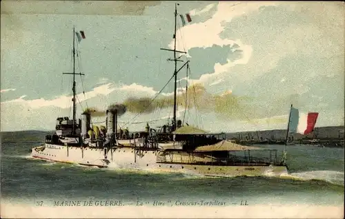Ak Französisches Kriegsschiff, Hire, Croiseur-Torpilleur