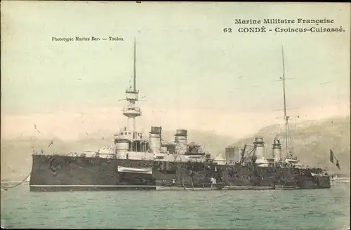 Ak Französisches Kriegsschiff, Condé, Croiseur-Cuirassé