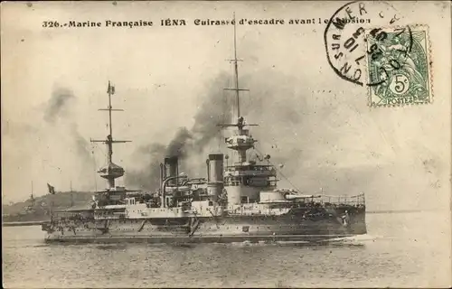 Ak Französisches Kriegsschiff, Cuirassé Iena