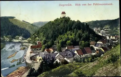 Ak Ziegenrück am Schiefergebirge Thüringen, Blick von der Pohlmannsbank