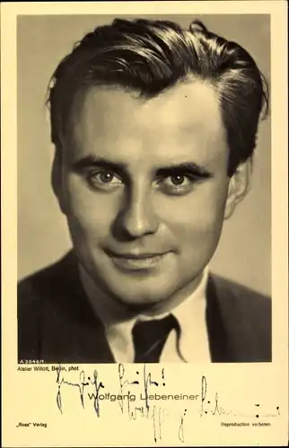 Ak Schauspieler Wolfgang Liebeneiner, Portrait, Autogramm