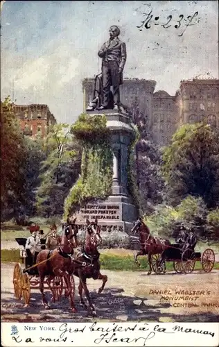 Ak New York City USA, Daniel Websters Denkmal