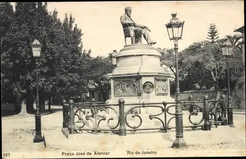 Ak Rio de Janeiro Brasilien, Praca José de Alencar