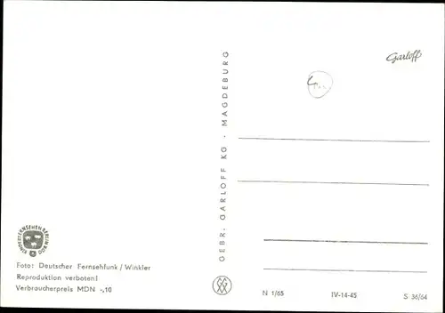 Ak Unser Sandmännchen, Sandmann, DDR Kinderfernsehen, Esel