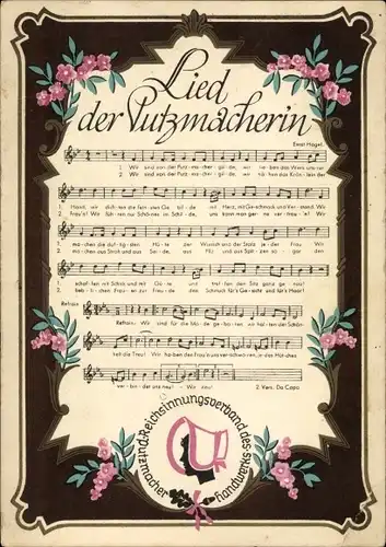 Lied Ak Lied der Putzmacherin von Ernst Hagel, Wir sind von der Putzmachergilde...