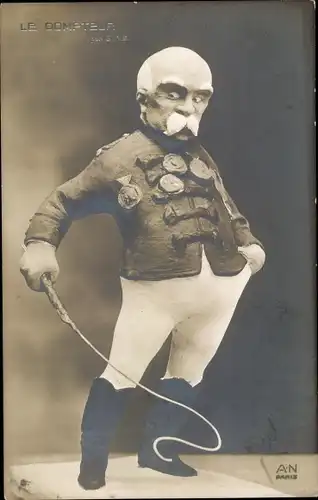 Ak Georges Clemenceau als Löwendompteur, Plastik von Giris, Karikatur