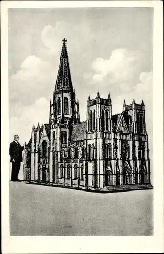 Ak Modell der Kathedrale zu New York aus Streichhölzern, Michael Kagemeier aus München