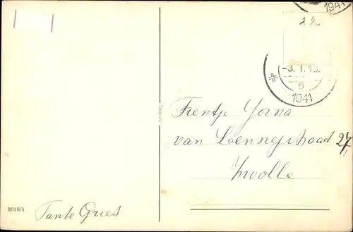 Ak Fröhliches Neujahr, Schneemann, Kinder, Korb mit Sekt und Kleeblättern