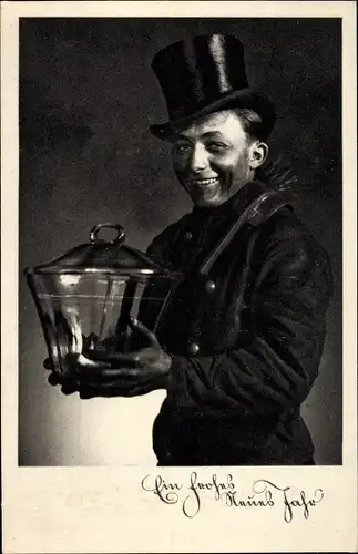 Ak Fröhliches Neujahr, Schornsteinfeger