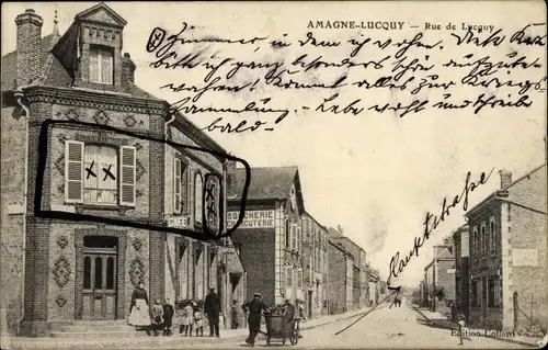 Ak Amagne Lucquy Ardennen, Rue de Lucquy