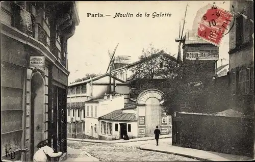 Ak Paris Buttes Montmartre, Moulin de la Galette