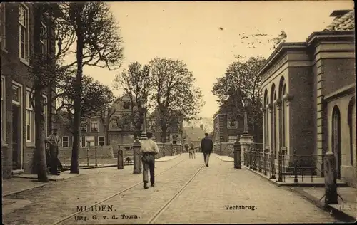 Ak Muiden Nordholland Niederlande, Vechtbrug