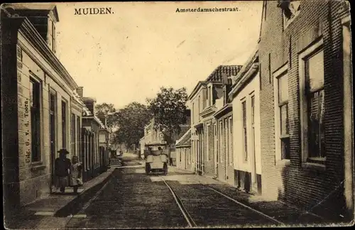 Ak Muiden Nordholland Niederlande, Amsterdamschestraat