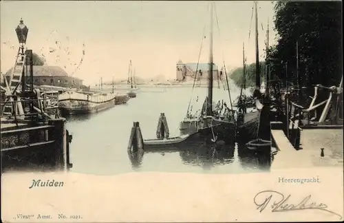 Ak Muiden Nordholland Niederlande, Heerengracht
