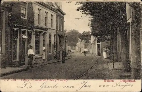 Ak Muiden Nordholland Niederlande, Dorfstraße, Geschäft