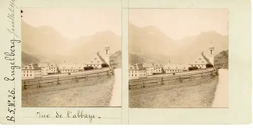 Stereo Foto Engelberg Kt. Obwalden Schweiz, Kloster Engelberg