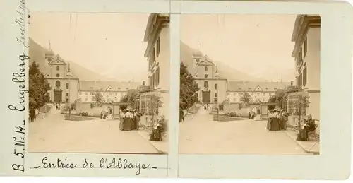 Stereo Foto Engelberg Kt. Obwalden Schweiz, Kloster Engelberg