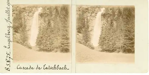 Stereo Foto Engelberg Kt. Obwalden Schweiz, Tätschbachfall, Wasserfall