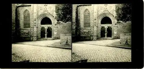 Stereo Foto Quimperlé Finistère, Partie an der Kirche, Portal