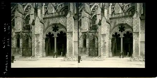 Stereo Foto Bourges Cher, Portal der Kathedrale