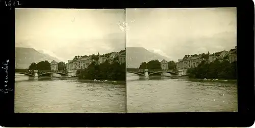 Stereo Foto Grenoble Isère, Stadtansicht, Brücke