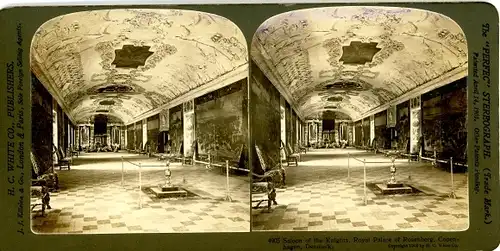 Stereo Foto København Kopenhagen Dänemark, Schloss Rosenburg, Rittersaal, Innenansicht