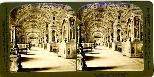 Stereo Foto Vatikan, Bibliothek, Innenansicht