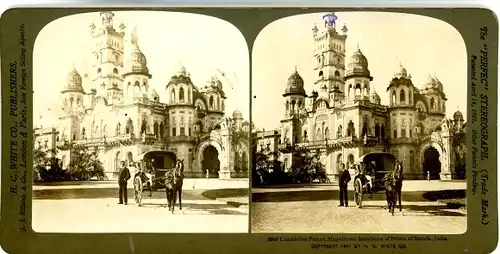 Stereo Foto Bharatpur Indien, Laxmi Vilas Palast