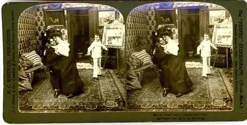 Stereo Foto Nu, wart'nur bis ich den Leutnant seh, Liebespaar, Junge