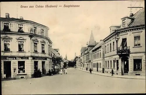 Ak Ostrau in Sachsen, Hauptstraße, Handlung Georg Otto