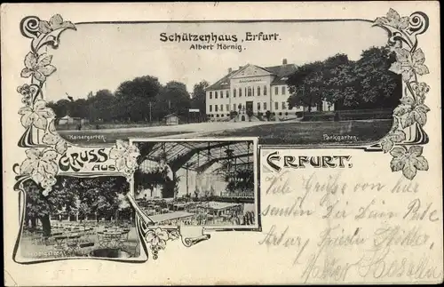 Ak Erfurt in Thüringen, Schützenhaus, Außenansicht, Parkgarten, Kaisergarten, Wintergarten