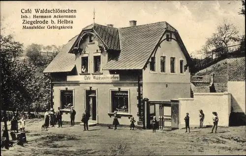 Ak Ziegelrode Ahlsdorf in Sachsen Anhalt, Café Waldschlösschen