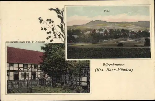 Ak Wiershausen Hann. Münden in Niedersachsen, Totale, Gastwirtschaft von F. Nolting