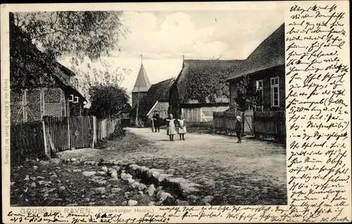 Ak Raven Soderstorf in der Lüneburger Heide, Straßenpartie, Kinder