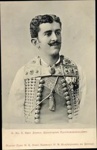 Ak Kronprinz Danilo von Montenegro, Portrait