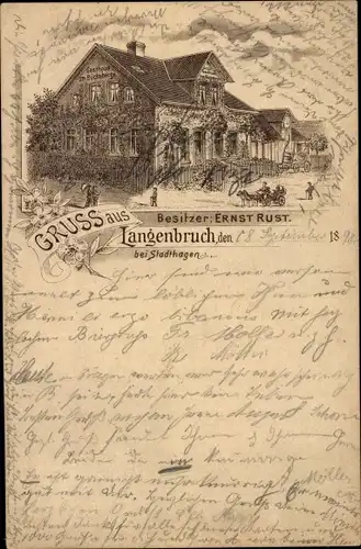 Litho Langenbruch Stadthagen in Niedersachsen, Gasthaus am Bückeberge