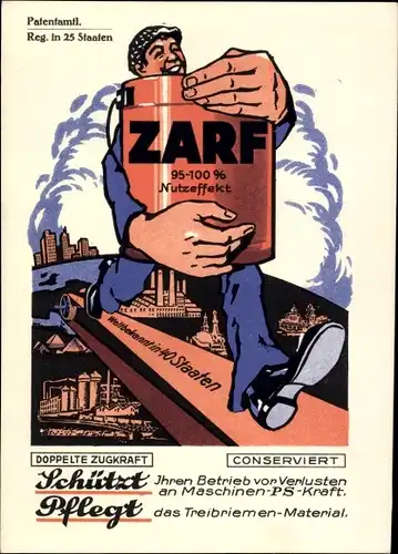 Ak Reklame, Zarf, doppelte Zugkraft, konserviert