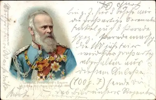 Ak Prinzregent Luitpold von Bayern, Portrait in Uniform, Orden