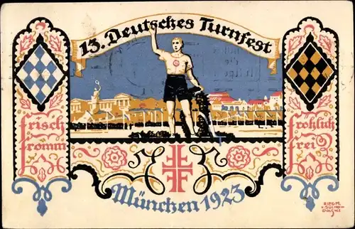 Künstler Ak Suchodolski, München Bayern, 13. Deutsches Turnfest 1923