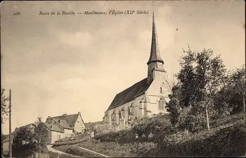 Ak Moulineaux Seine Maritime, L'Eglise