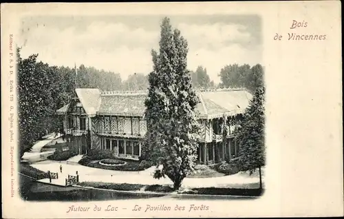 Ak Paris XII Bois de Vincennes, Rund um den See, Waldpavillon