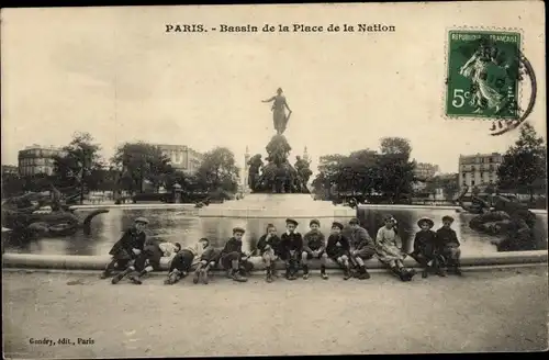 Ak Paris XI, Becken der Place de la Nation