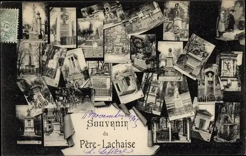 Ak Paris XX, Erinnerung an Père Lachaise