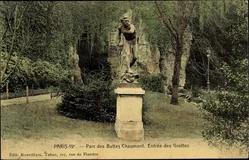 Ak Paris XIX. Buttes Chaumont, Park, Eingang zu den Höhlen