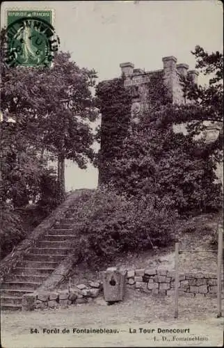 Ak Fontainebleau Seine et Marne, La Tour Denecourt