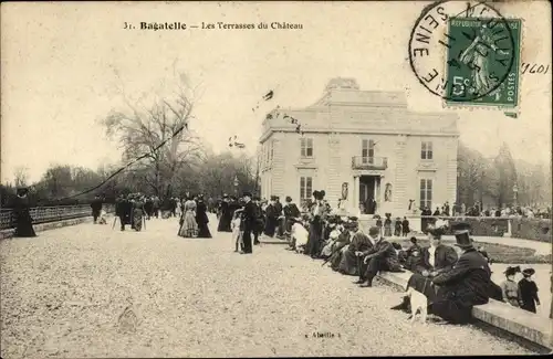 Ak Paris XVI, Bois de Boulogne, Bagatelle, Les Terrasses du Chateau