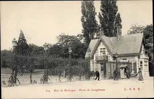 Ak Paris XVI, Bois de Boulogne, Porte de Longchamp