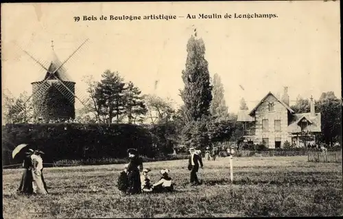 Ak Paris XVI, Bois de Boulogne, Moulin de Longchamps